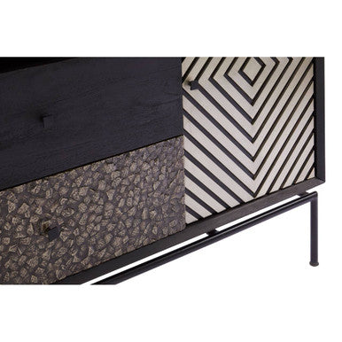 Patterned 2 Door Sideboard with Drawers | Boho