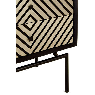 Boho Patterned 5 Drawer Tall Cabinet