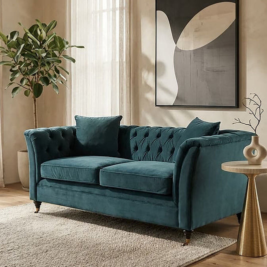 2 Seater Midnight Velvet Sofa, Sabrina