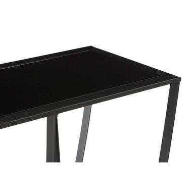 Trento Console Table With Black Glass Top