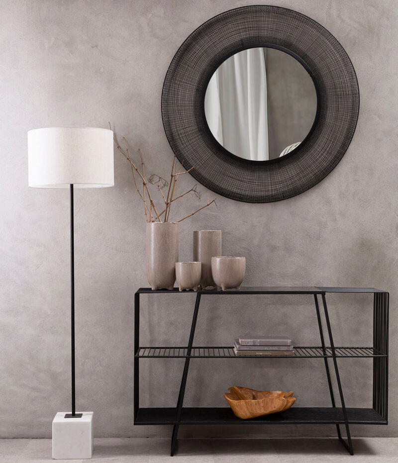 Trento Console Table With Grey Glass Top