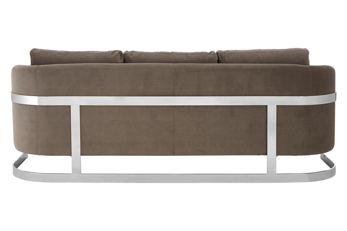 3 Seater Dark Grey Cotton Velvet Sofa | Freda