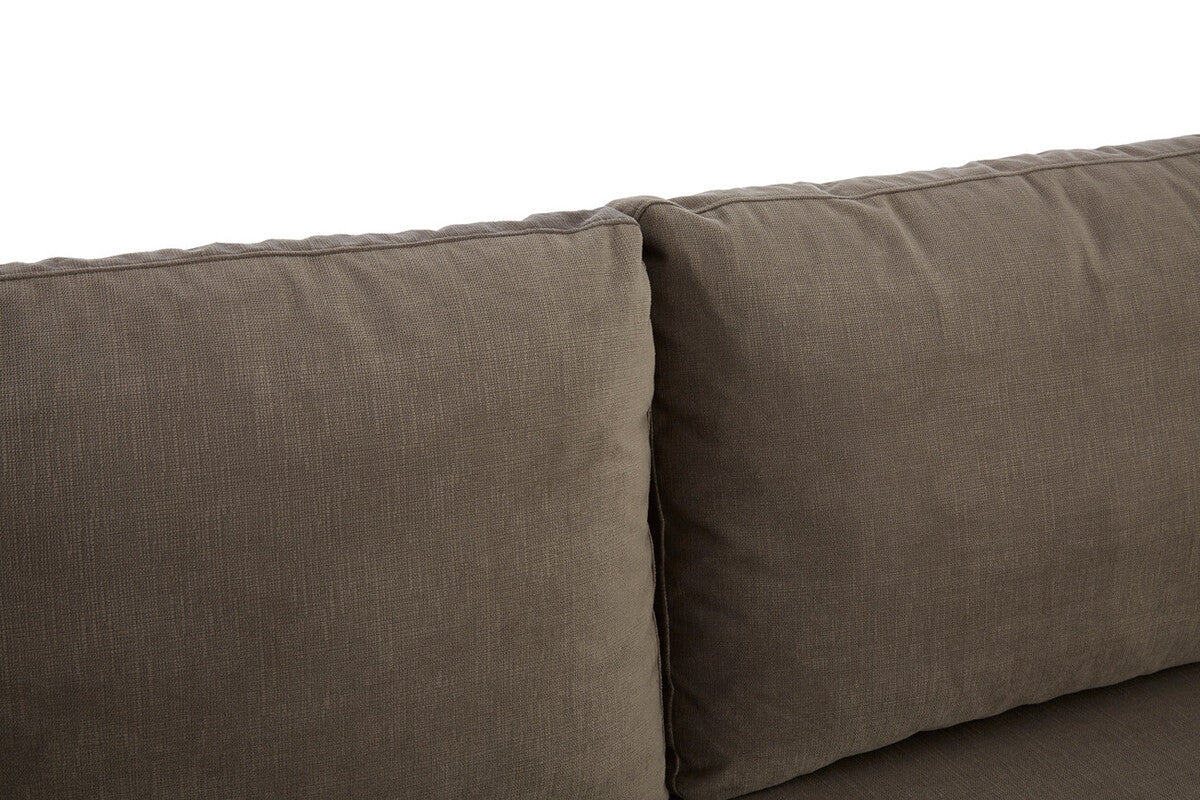 3 Seater Dark Grey Cotton Velvet Sofa | Freda