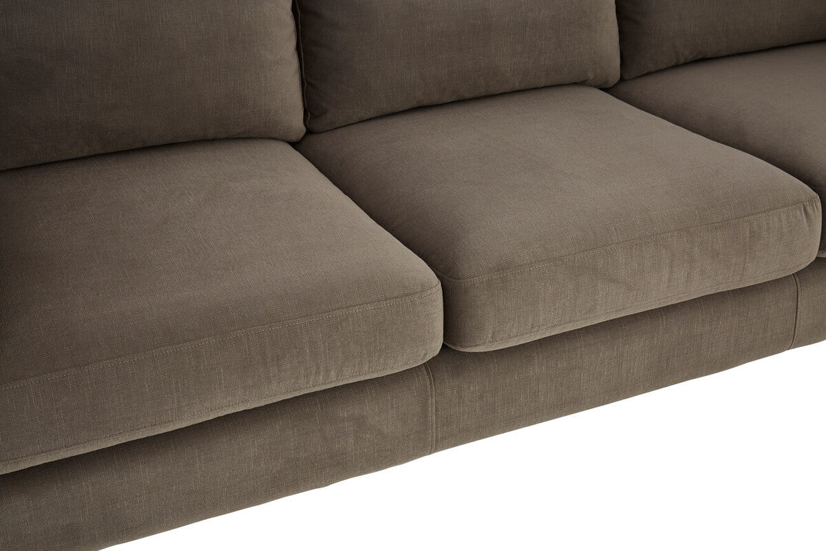 3 Seater Dark Grey Cotton Velvet Sofa | Freda