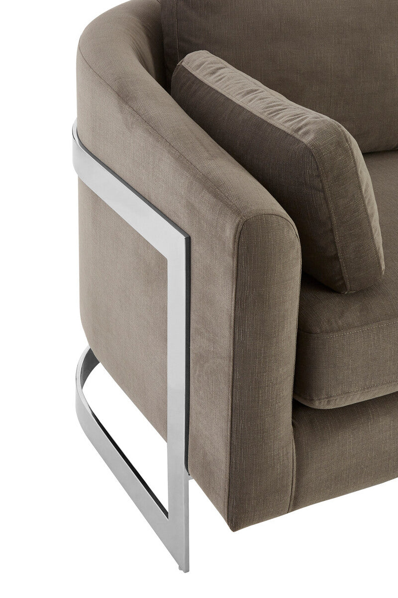 3 Seater Dark Grey Cotton Velvet Sofa | Freda