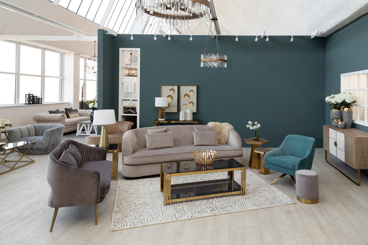 3 Seater Grey Cotton Velvet Sofa | Fiji
