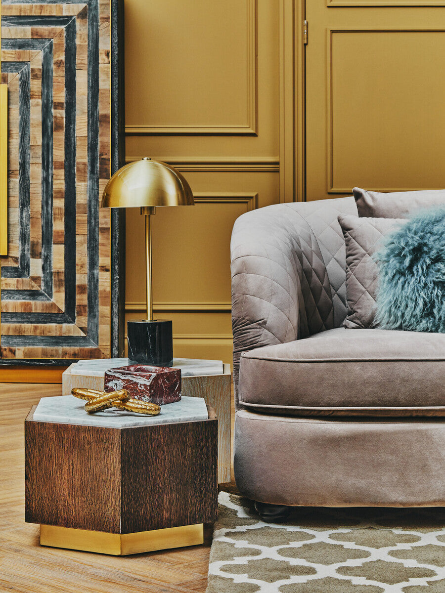 3 Seater Grey Cotton Velvet Sofa | Fiji