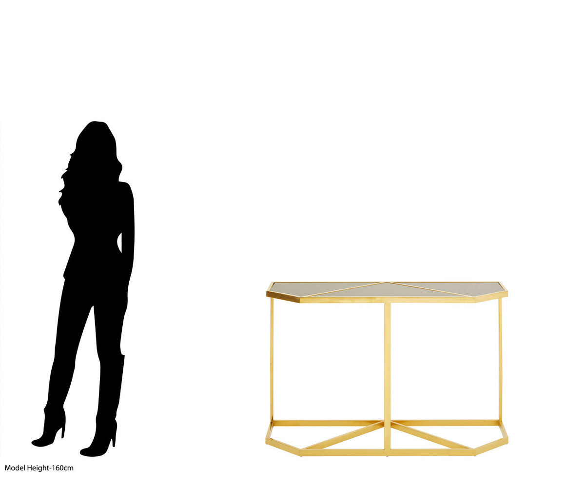 Horizon Black Tempered Glass Console Table