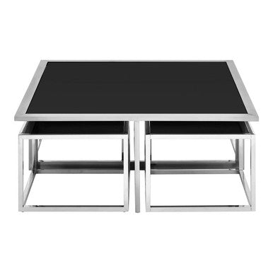 Horizon Silver Coffee Table And Stools Set
