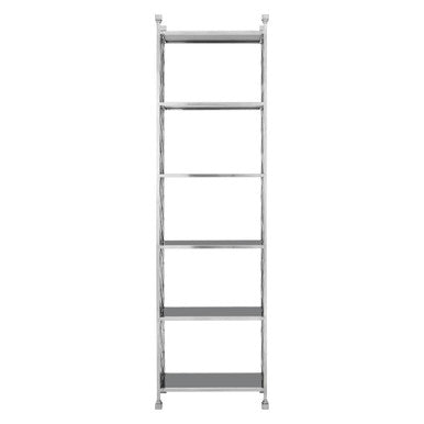 Horizon Silver and Black Glass 6 Tier Shelving Unit