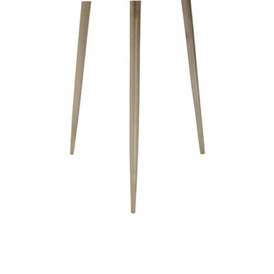 Almora Natural Acacia Wood Small Side Table with Gold Frame