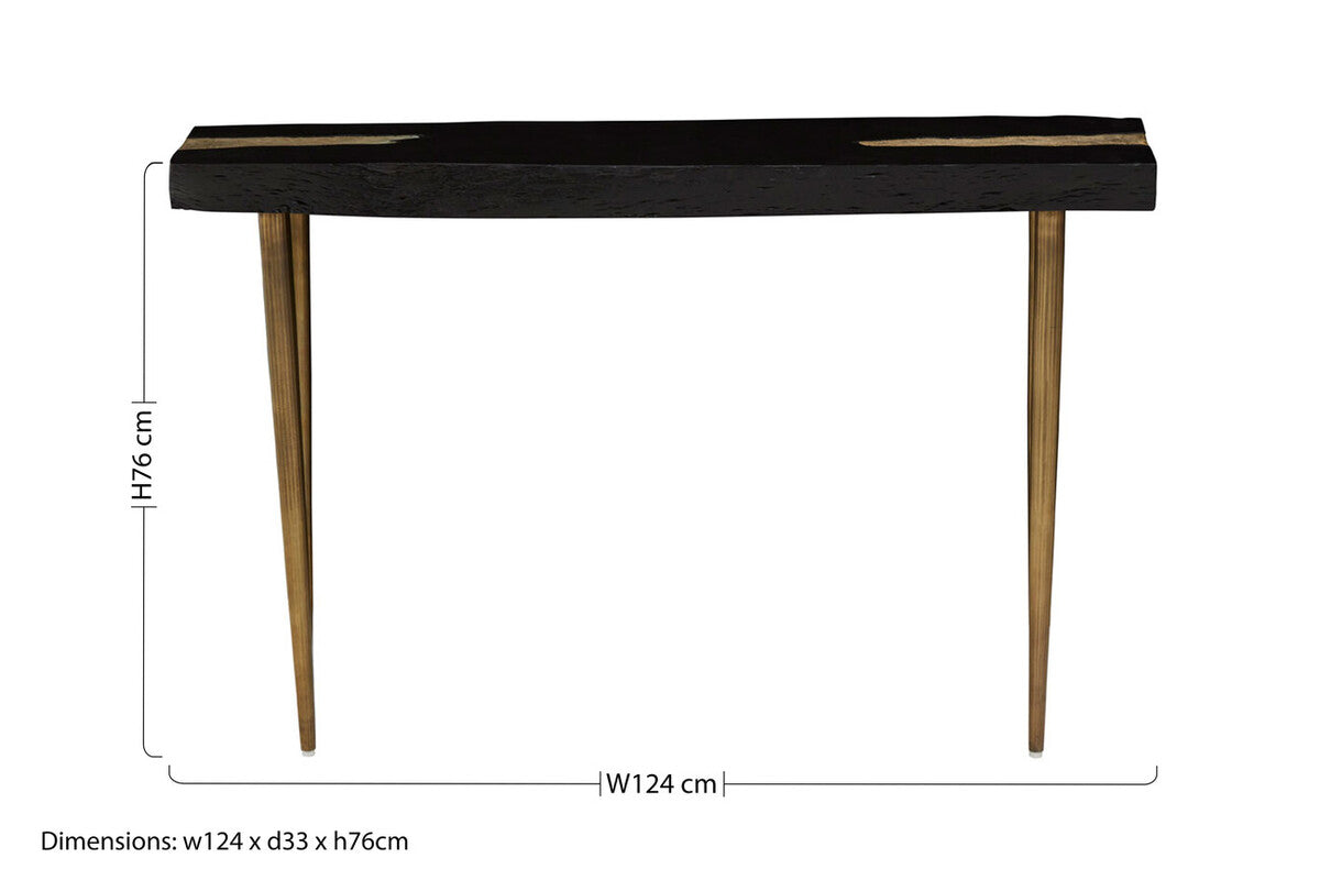 Asamra Black Acacia Wood Console Table