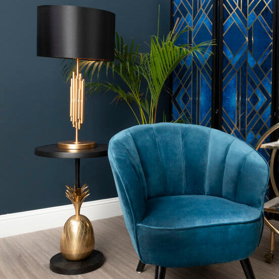 Gold Round Table with Pineapple Design Detailing | Boho