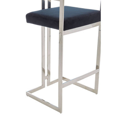 Azalea Bar Stool With Silver Frame