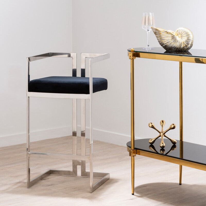 Azalea Bar Stool With Silver Frame