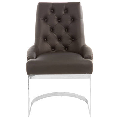 Tufted Black Faux Leather Dining Chair | Azalea