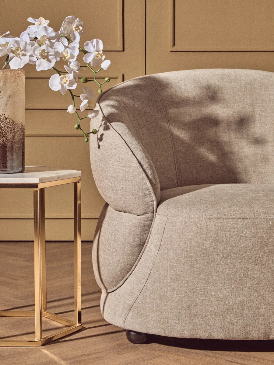 White Marble Tops Hexagonal Side Tables with Gold Finish Metal Frame | Templar