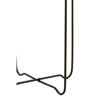 Gold Finish Round Top Side Table with Black Slim Metallic Frame and Intersecting Sledge Base | Templar