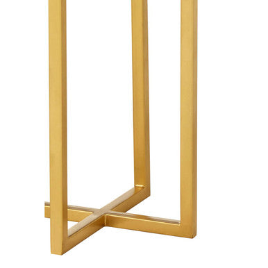 Green Small Round Marble Top Side Table with Gold Metallic Base | Templar