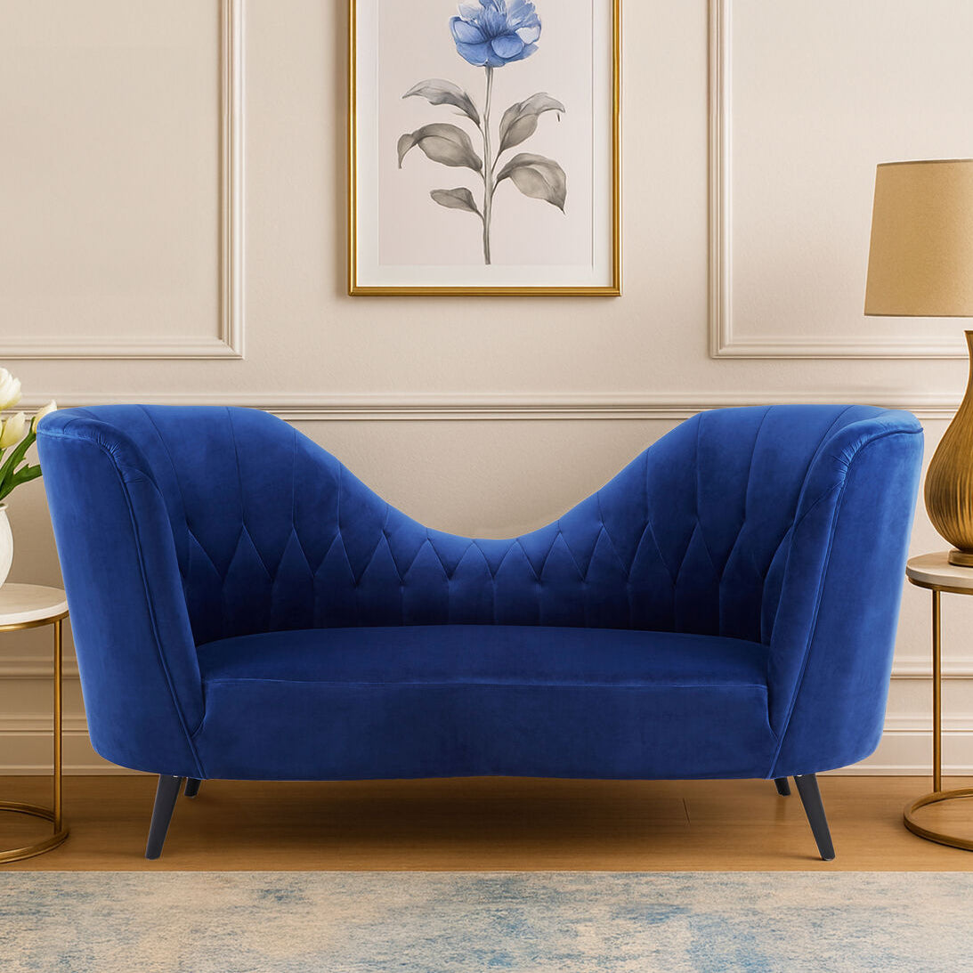 Malena Midnight Velvet Chaise