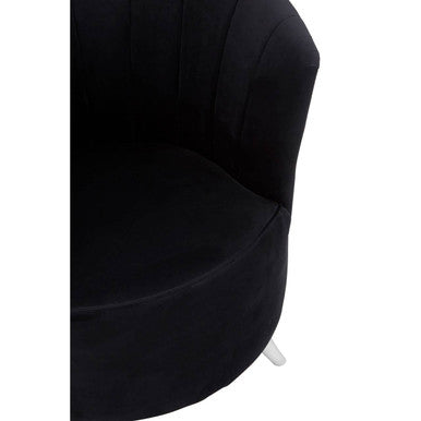 Maci Black Velvet Tub Chair with Channel Tufting