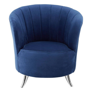 Maci Blue Velvet Tub Chair with Channel Tufting