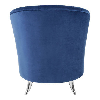 Maci Blue Velvet Tub Chair with Channel Tufting