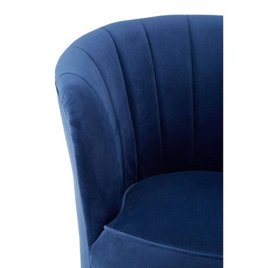 Maci Blue Velvet Tub Chair with Channel Tufting