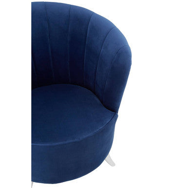 Maci Blue Velvet Tub Chair with Channel Tufting
