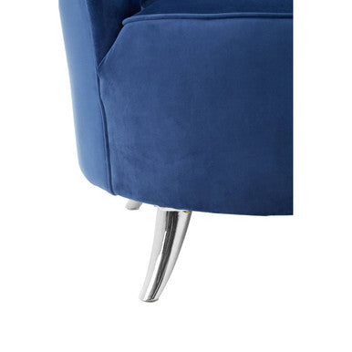 Maci Blue Velvet Tub Chair with Channel Tufting