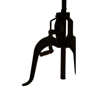 Green Marble Top Small Bar Table with Black Iron Cabriole Legs and Crank Mechanism | Vasco