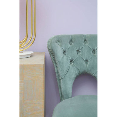 Villi Blue Velvet Tufted Dining Chair