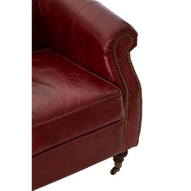 Victor Red Leather Armchair