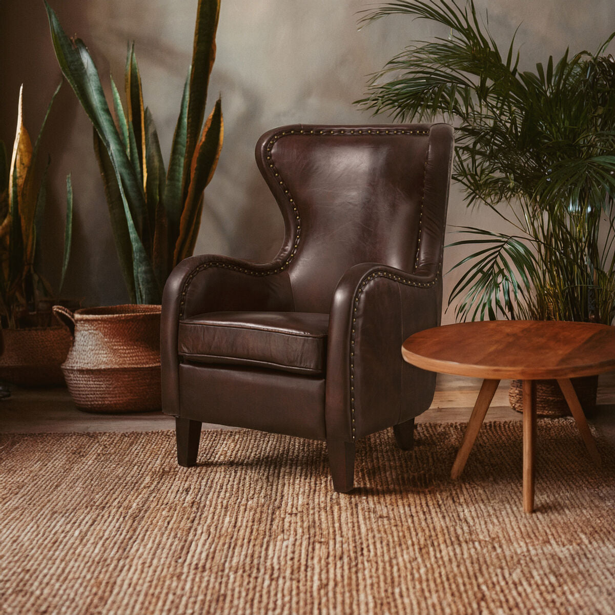 Victor Brown Leather Lounge Chair