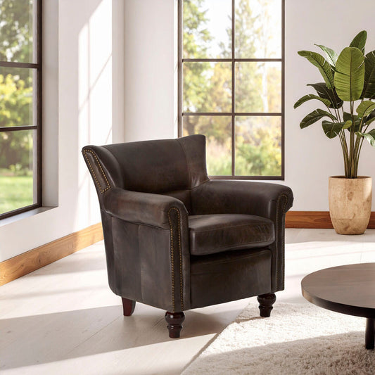 Victor Dark Grey Scroll Armchair