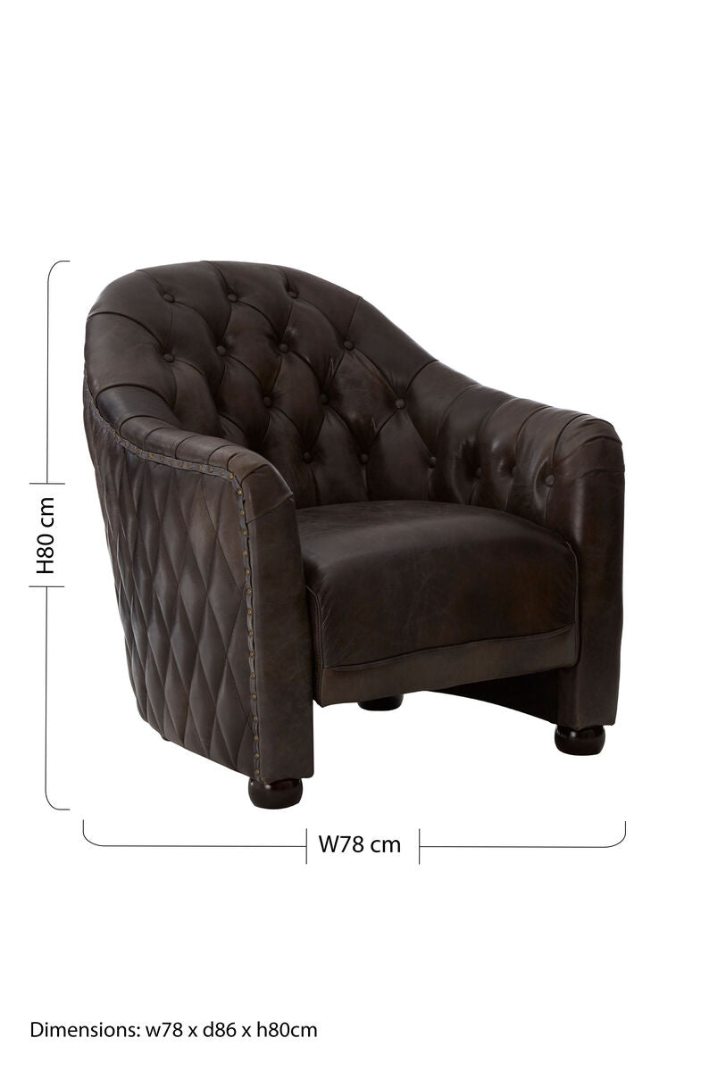 Victor Grey Leather Classic Armchair