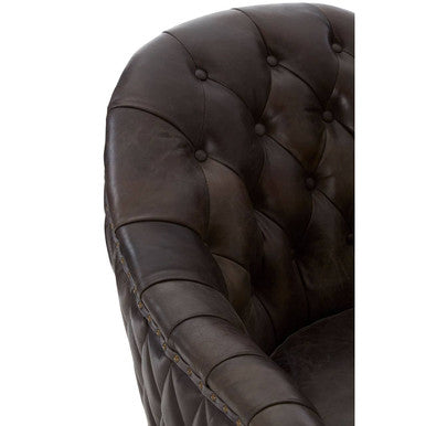 Victor Grey Leather Classic Armchair