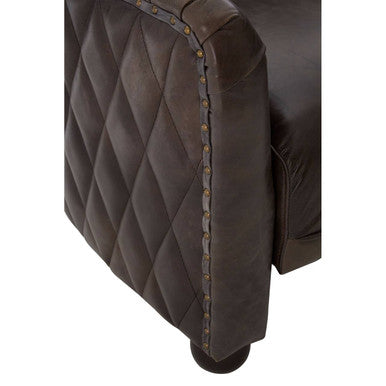 Victor Grey Leather Classic Armchair