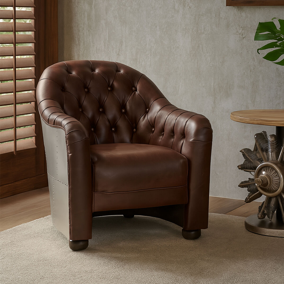 Victor Classic Armchair With Buttoned Back