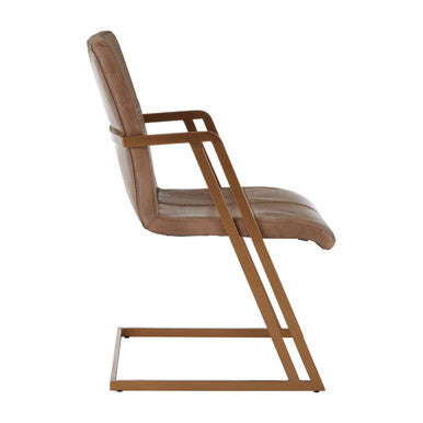 Grey Leather Cantilever Dining Chair | Buffalo