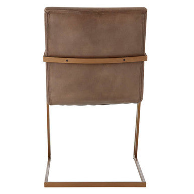Grey Leather Cantilever Dining Chair | Buffalo
