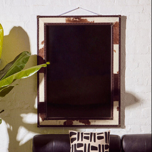 Brown and White Genuine Cowhide Wall Mirror | Kensington Townhouse
