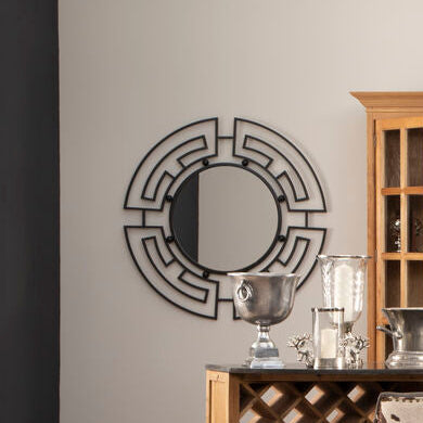 Black Metal Frame Round Wall Mirror | Jalal