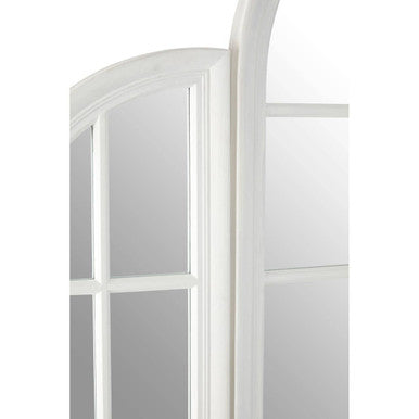 Fret Flat Wood White Finish Mirror