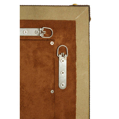 Canvas and Leather Trim Wall Mirror | Columbus