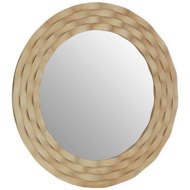 Round Wall Mirror with Antique Silver Finish | Gwenn