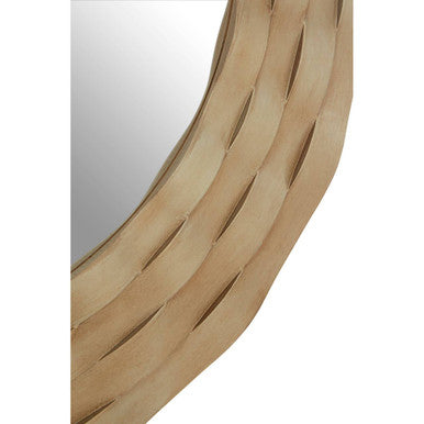 Round Wall Mirror with Antique Silver Finish | Gwenn
