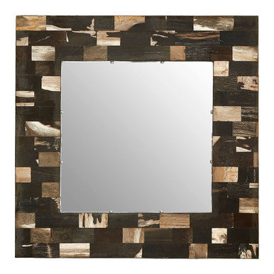Square Petrified Wood Wall Mirror | Relic