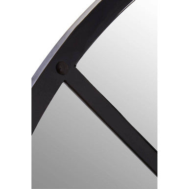 Descartes Black Finish Round Wall Mirror