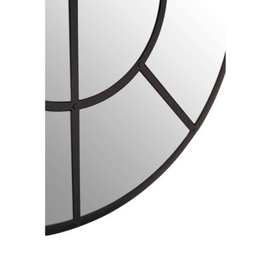 Descartes Black Finish Round Wall Mirror